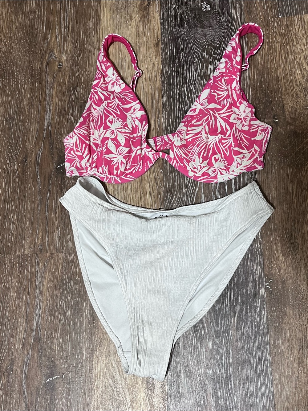 Roxy Pink & White Swim Suit